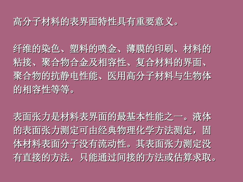 第六章高分子材料的表面ppt课件_第2页