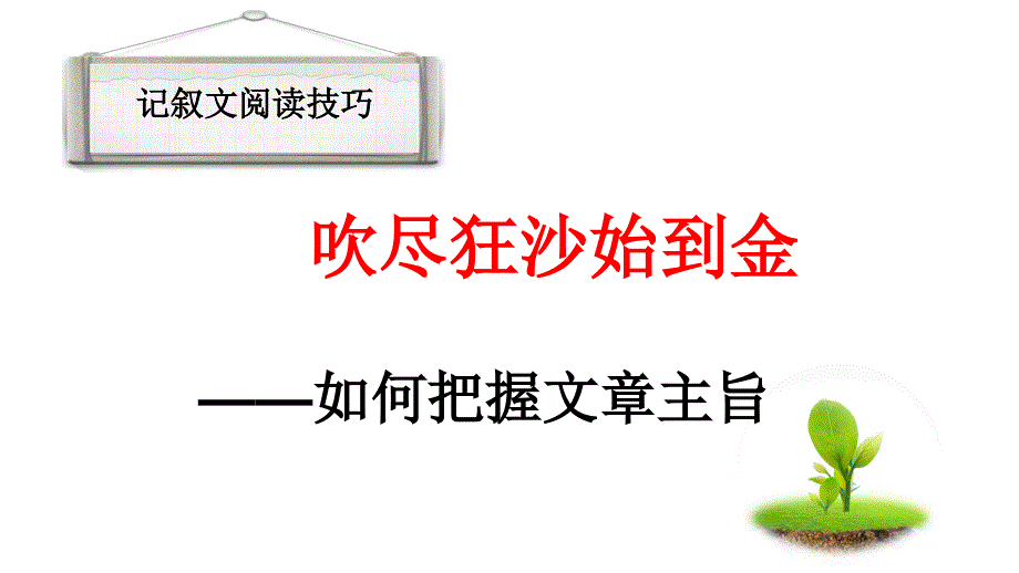 0记叙文主题探究阅读技巧_第1页