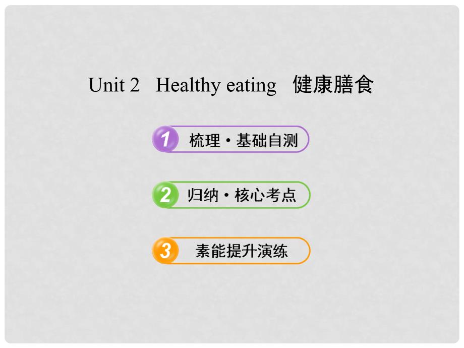 高中英语 Unit 2 Healthy eating全程复习课件 新人教版必修3_第1页