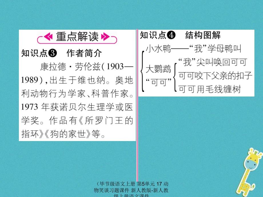 语文上册第5单元17动物笑谈习题课件_第3页