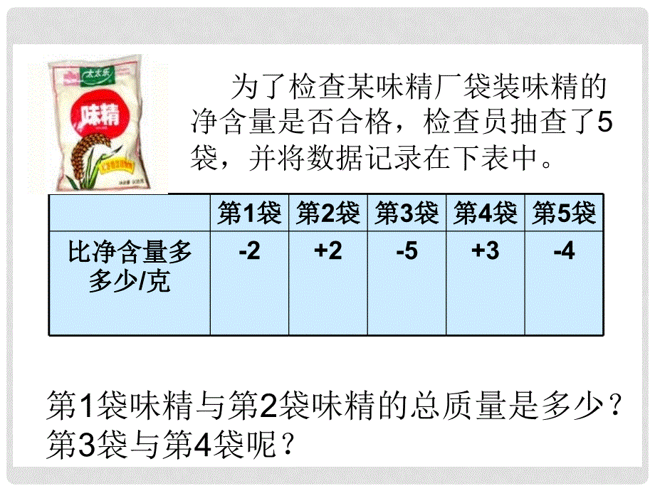 六年级数学上册《正负数（一）》课件 北师大版_第4页