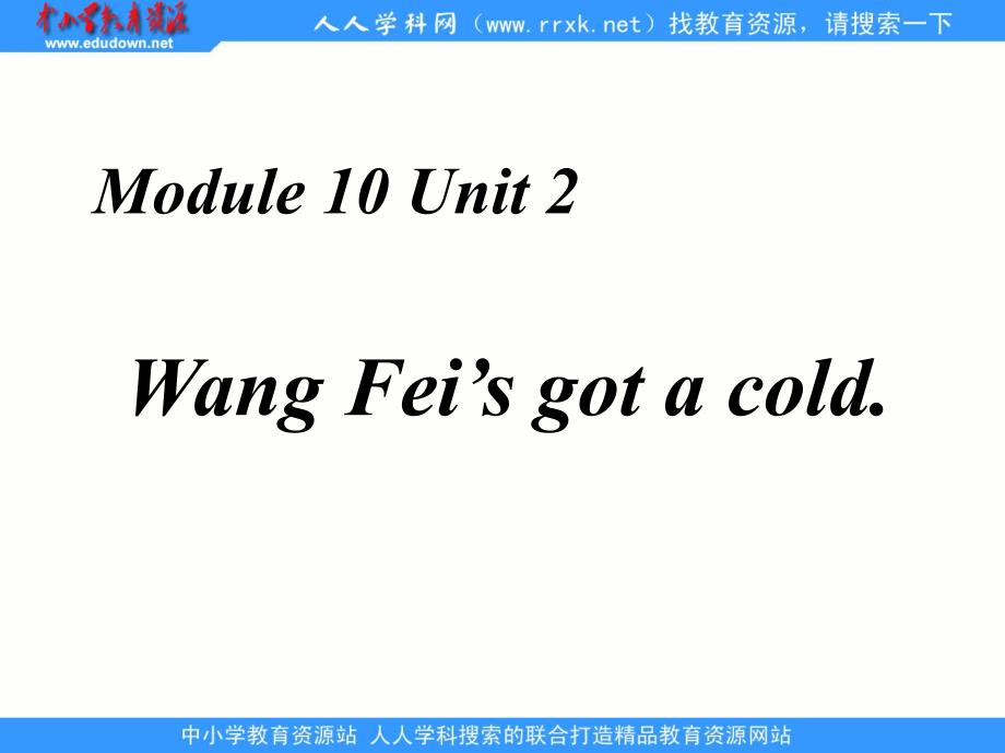 外研版(一起)四上Unit 2 Wang Fei’ got a coldppt课件1_第1页