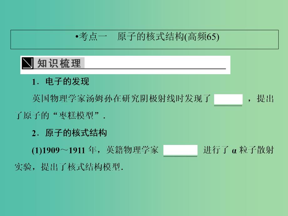 2019届高考物理一轮复习第十一章近代物理初步2原子结构与原子核课件.ppt_第4页