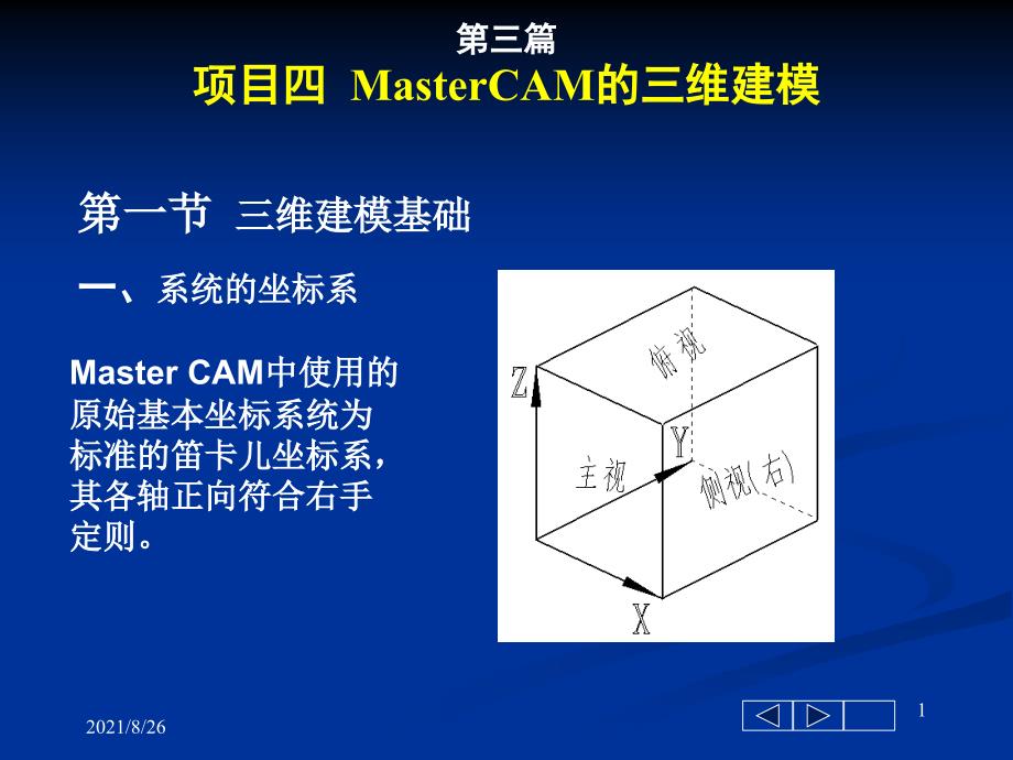 MasterCAM的三维建模-课件PPT_第1页