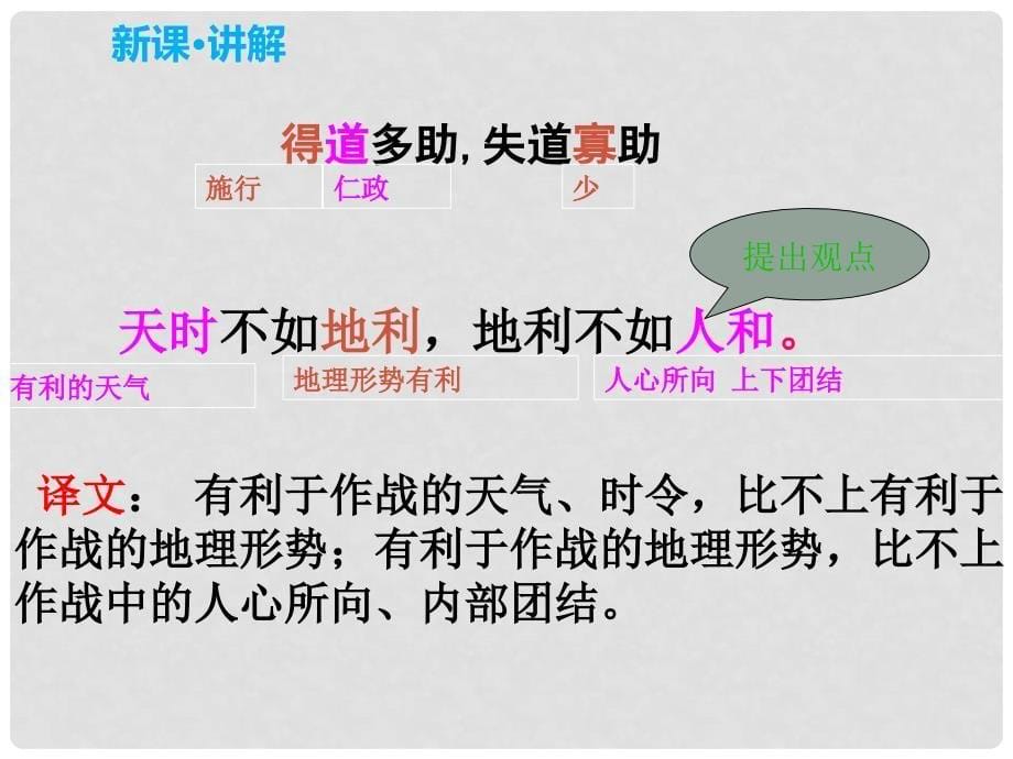 九年级语文上册 第三单元 诵读欣赏 得道多助 失道寡助课件 苏教版_第5页