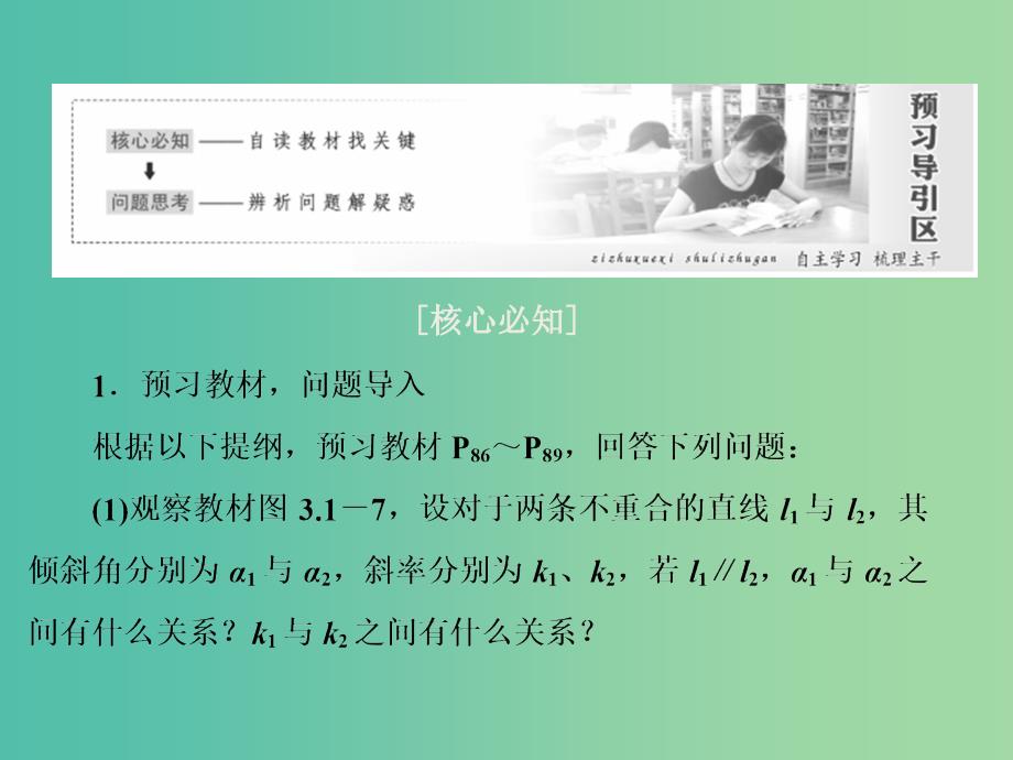 2019高中数学第三章直线与方程3.1直线的倾斜角与斜率第2课时两条直线平行与垂直的判定课件新人教A版必修2 .ppt_第2页