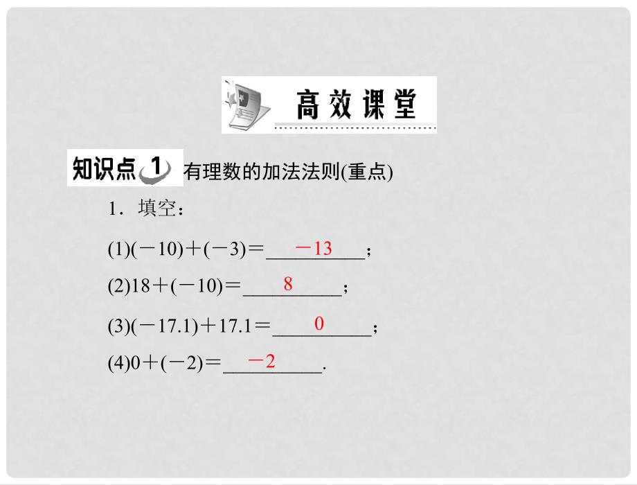 《极限突破》七年级数学上册 第一章 1.3 第1课时 有理数的加法配套课件 人教新课标版_第4页