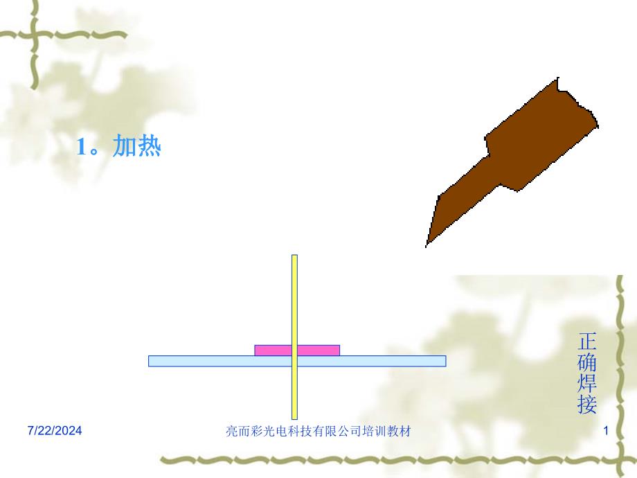 电烙铁焊接五步法演示_第1页