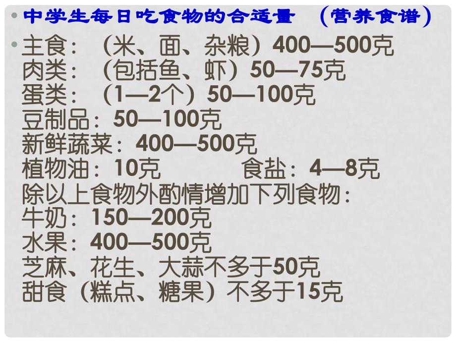 高中化学 2.1《合理选择饮食》课件3 新人教版选修1_第4页