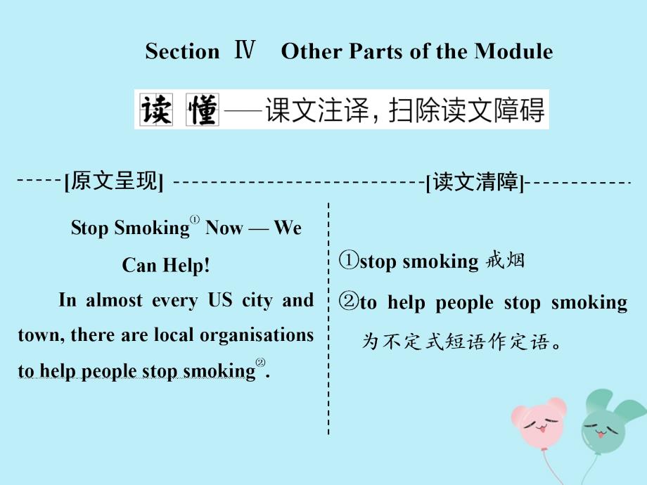 2019-2020学年高中英语 Module 2 No Drugs Section Ⅳ课件 外研版必修2_第1页