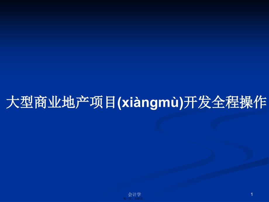 大型商业地产项目开发全程操作学习教案_第1页