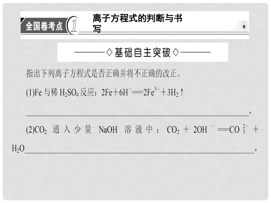 新坐标高考化学二轮复习 第1部分 专题突破篇 专题1 化学基本概念 第3讲 离子反应与氧化还原反应课件_第4页