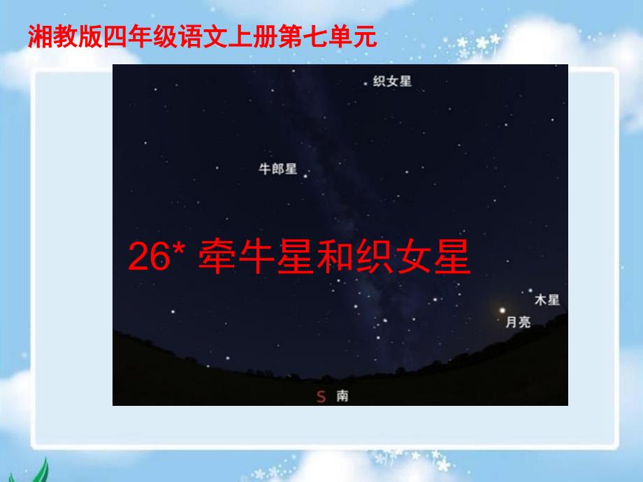 湘教版四年级语文上册26牵牛星和织女星ppt课件_第1页