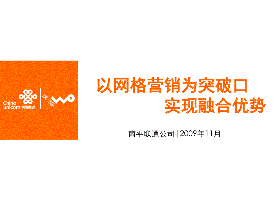 以网格营销为突破口实现融合优势(南平).ppt_第1页