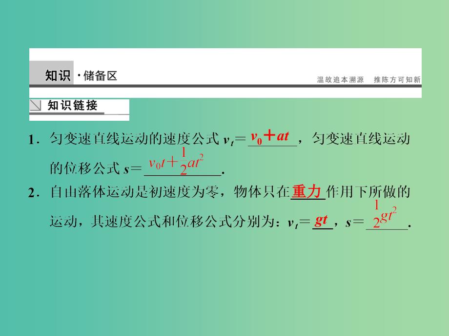 高中物理 1.3 竖直方向的抛体运动课件 粤教版必修2.ppt_第2页