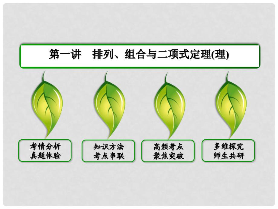 高考数学二轮复习 专题知识突破 161 排列、组合与二项式定理课件（文、理）新人教A版_第4页