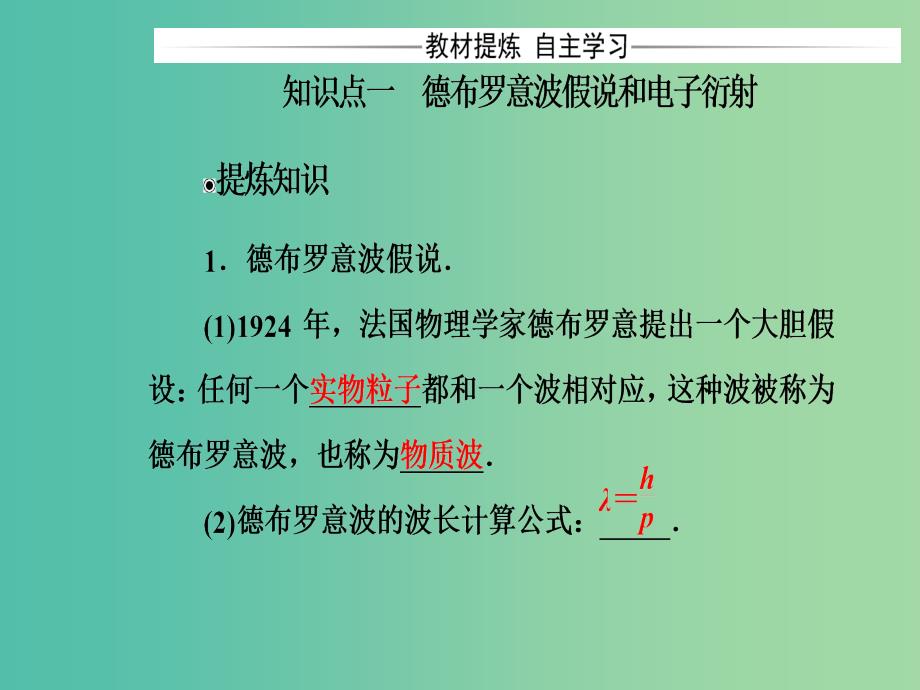 高中物理 第二章 波粒二象性 第五节 德布罗意波课件 粤教版选修3-5.ppt_第4页