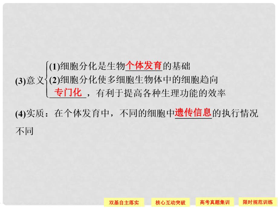 高考生物总复习 142细胞的分化、衰老和凋亡、癌变课件 新人教版必修1_第4页