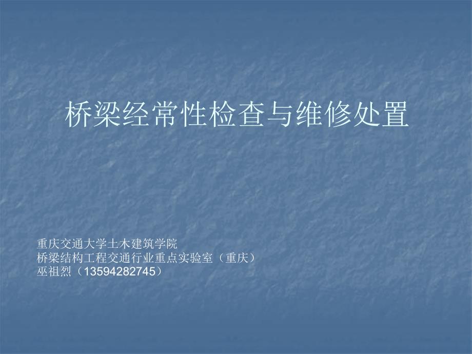 [应用]桥梁经常性检查与维修处置——巫祖烈130411_第1页