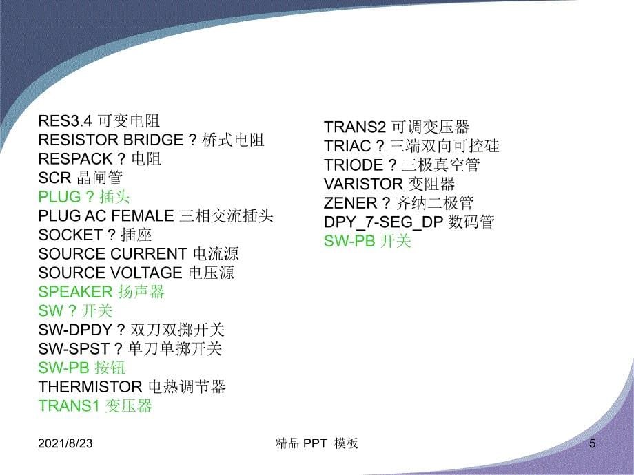 protel元件库介绍以及快捷键（教学课件）_第5页
