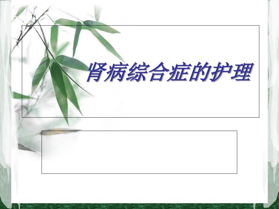 《肾病综合症的护理》PPT课件_第1页