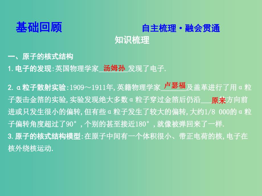 2019年高考物理总复习第十二章原子与原子核第2课时原子结构与原子核课件教科版.ppt_第3页