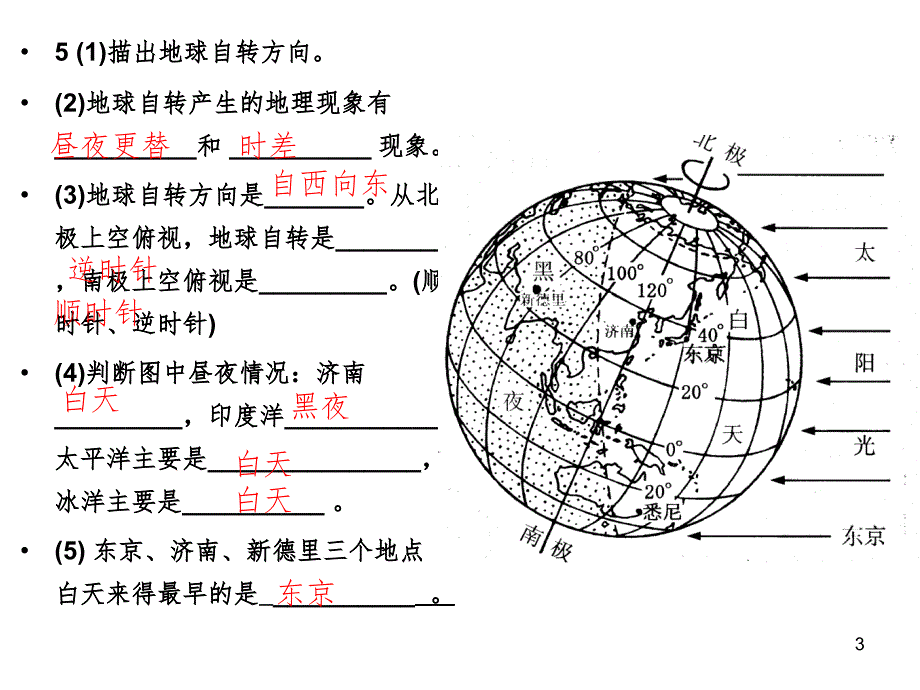 地球自转和公转试题分解PPT精选文档_第3页