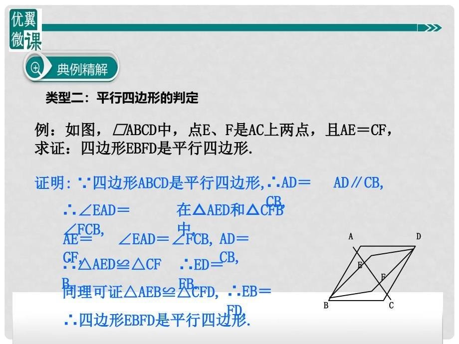 八年级数学下册 灵活运用平行四边形的判定和性质课件 （新版）沪科版_第5页