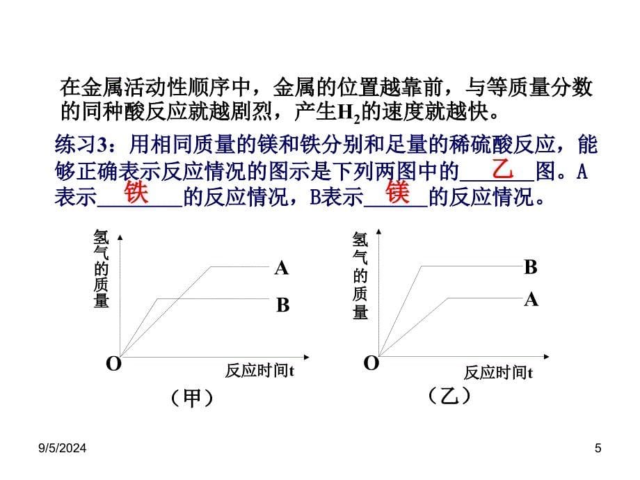 金属活动性顺序表的应用复习课_第5页