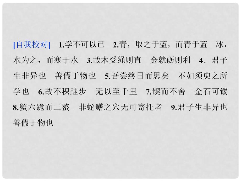 高考语文一轮复习 第四部分 古代诗文阅读 专题三 名篇名句默写 3 练考点能力训练课件 新人教版_第4页