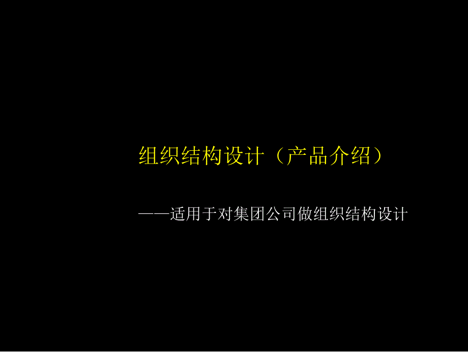 组织结构设计（产品介绍）适合集团公司_第1页