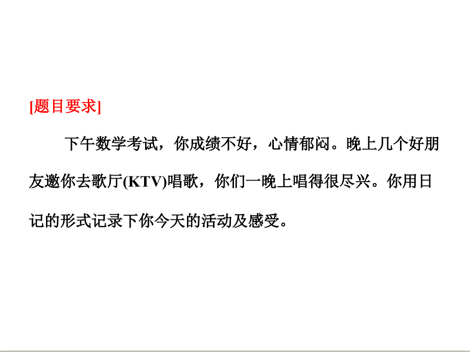 三维设计高考英语一轮复习写作专题讲座课件：第十二讲 应用文二——日记_第4页