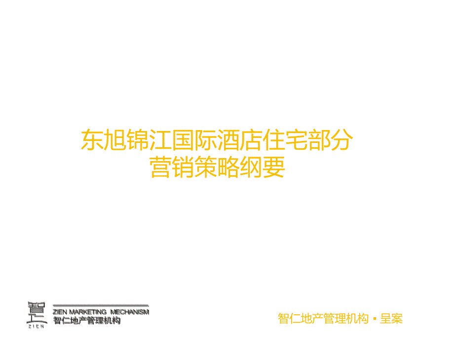东旭锦江国际酒店住宅部分营销策略纲要_第1页