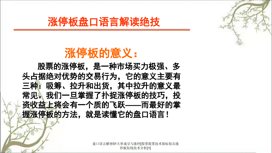 盘口语言解密01大单成交与涨停[股票股票技术指标狙击涨停板短线技术分析[1]_第2页