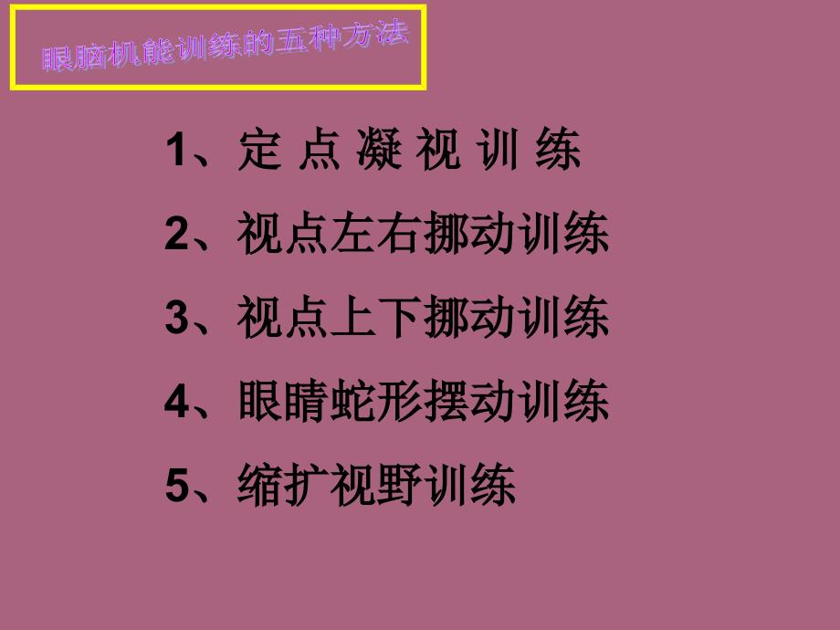 眼脑机能训练PPT课件_第1页