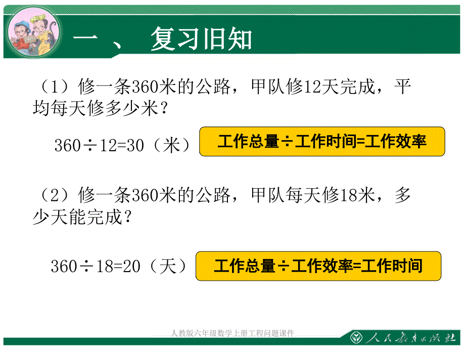 人教版六年级数学上册工程问题课件_第2页