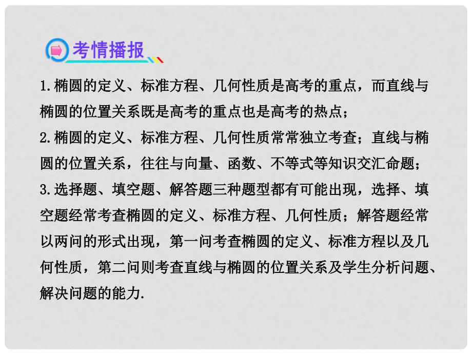 高中数学 （主干知识+典例精析）8.5椭 圆课件 理 新人教B版_第3页