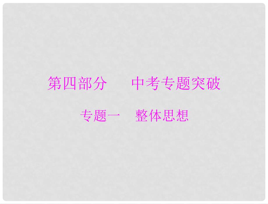 中考数学复习 第四部分 专题一 整体思想课件_第1页
