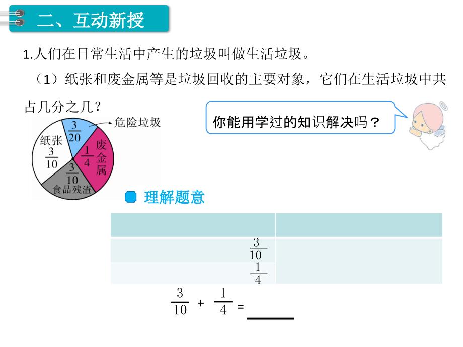 五年级下册数学课件第6单元分数的加法和减法第2课时异分母分数加减法人教新课标共13张PPT_第3页