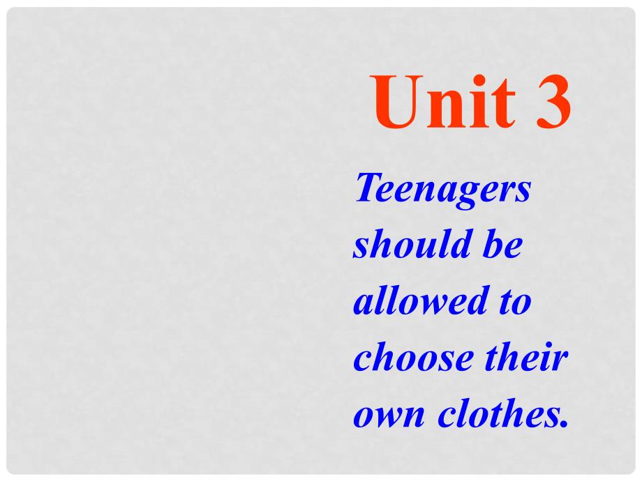 甘肃省兰州三十一中九年级英语上册 unit 3《Teenages should be allowed to choose their own clothes》Section B课件 人教新目标版_第2页