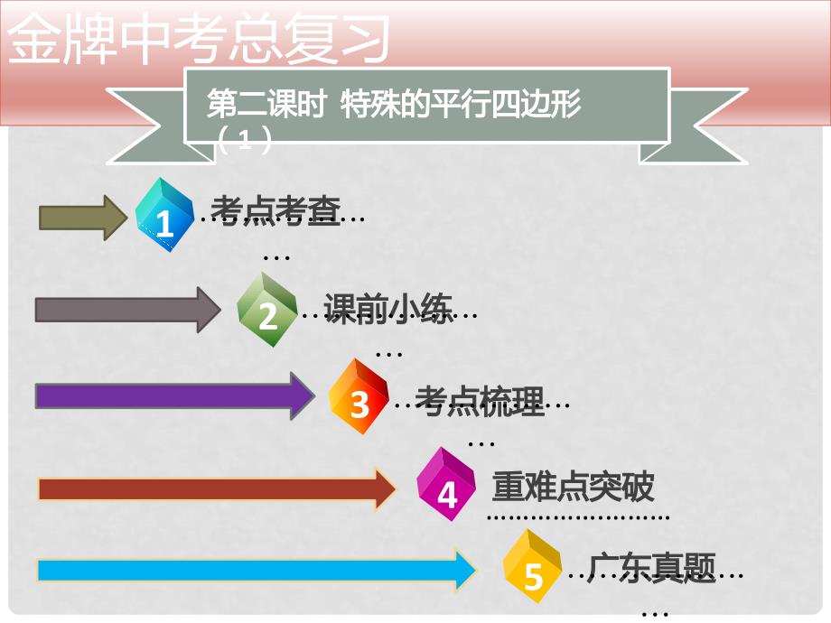 广东省中考数学总复习 第五章 四边形 第2课时 特殊的平行四边形（1）课件_第2页