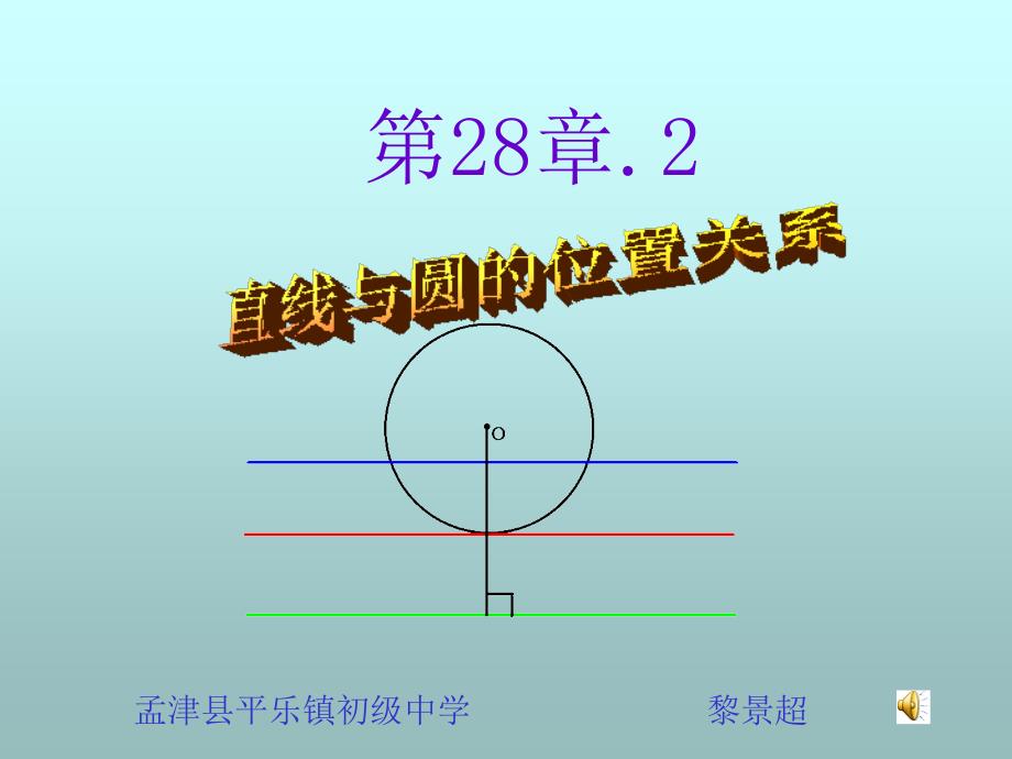 直线与圆的位置关系下学期黎景超_第1页