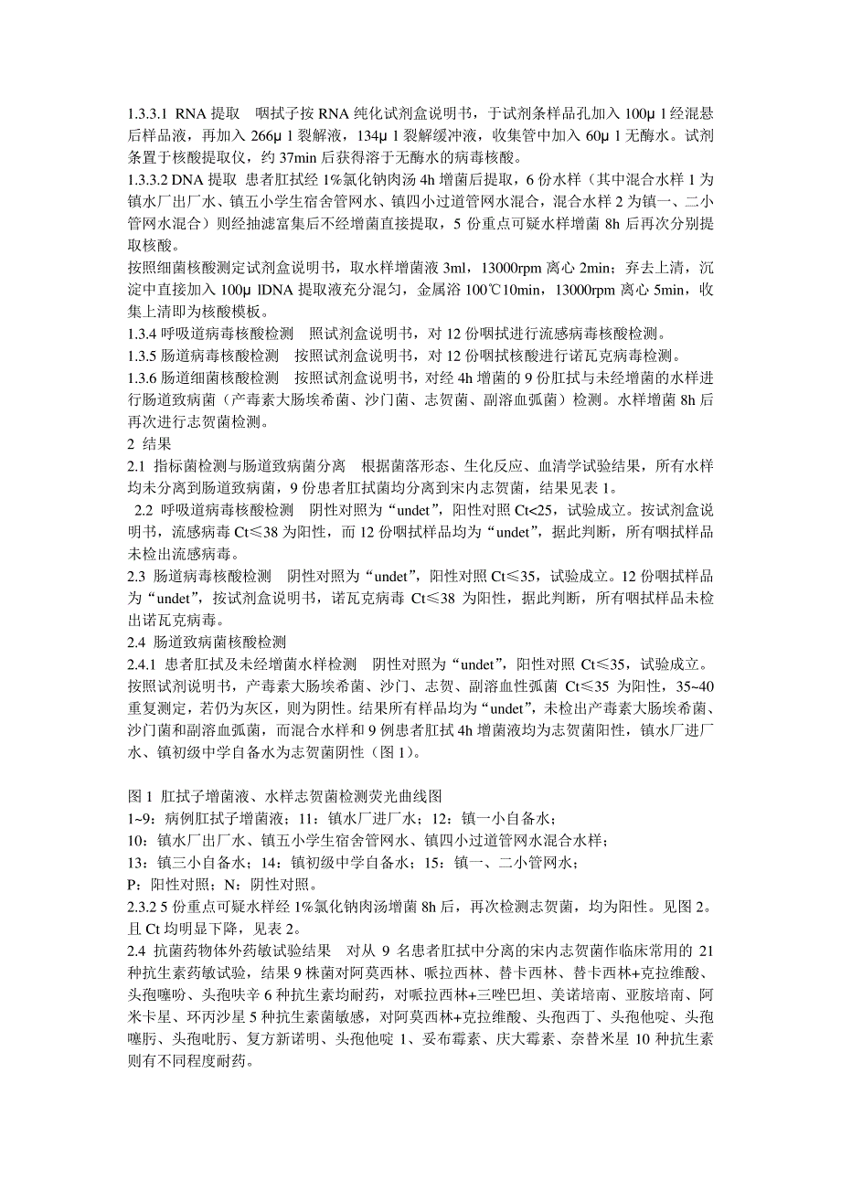 一起不典型症状宋内志贺菌暴发疫情的实验室诊断_第2页