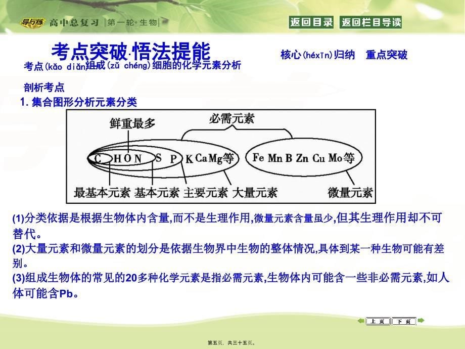 第2讲细胞中的元素及无机化合物课件_第5页