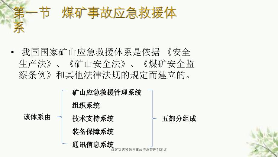 煤矿灾害预防与事故应急管理刘定斌课件_第2页