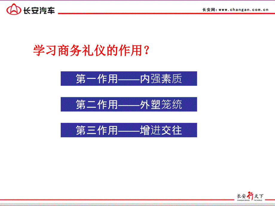 长安汽车销售经理商务礼仪培训ppt课件_第3页