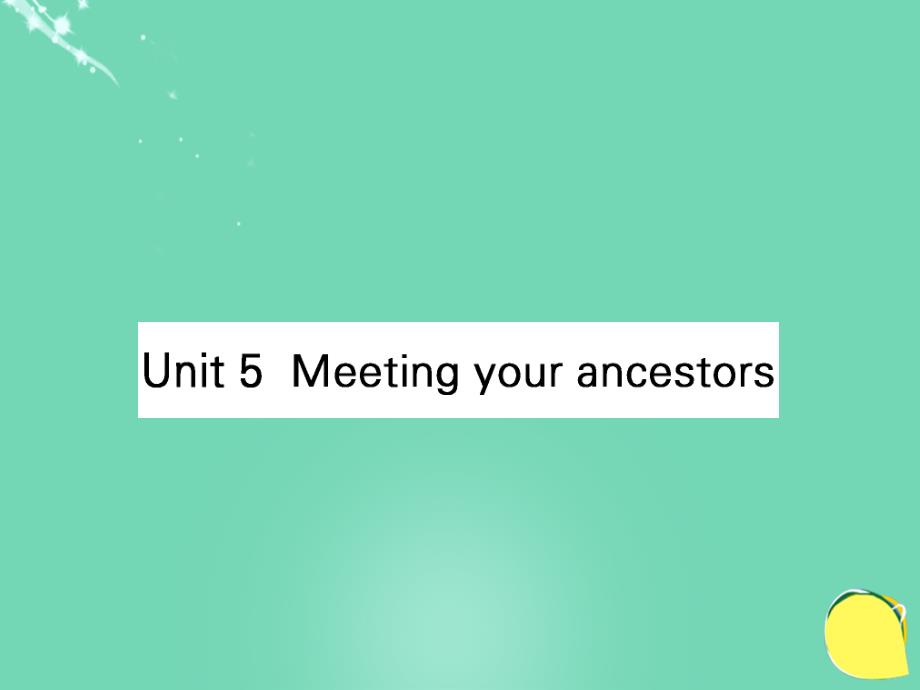 高考英语Unit 5 Meeting your ancestors 新人教版选修8_第1页