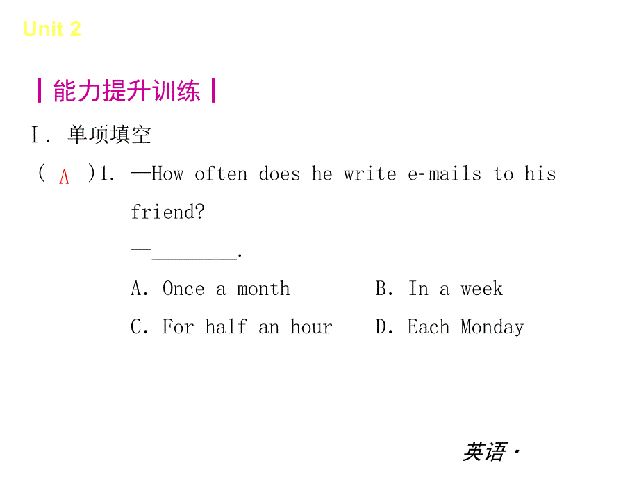 2013-2014学年人教版八年级英语上Unit2能力提升训练课件（29页）_第2页