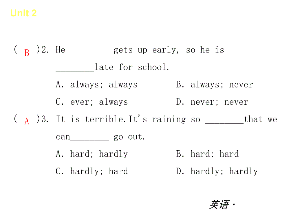 2013-2014学年人教版八年级英语上Unit2能力提升训练课件（29页）_第3页