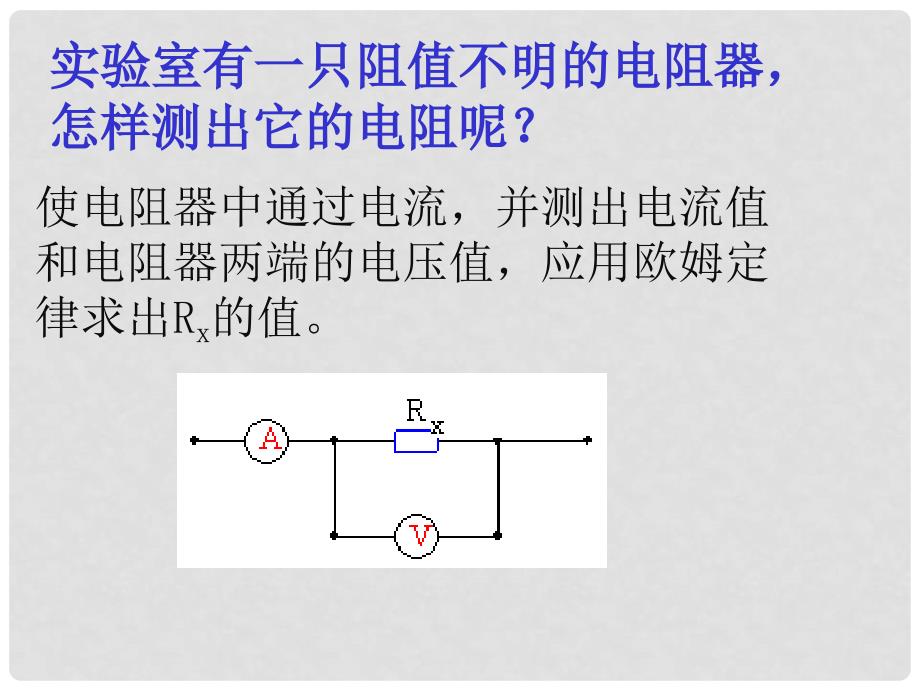 河南省开封县西姜寨乡第一初级中学九年级物理全册 第十七章 第3节 电阻的测量课件2 （新版）新人教版_第2页